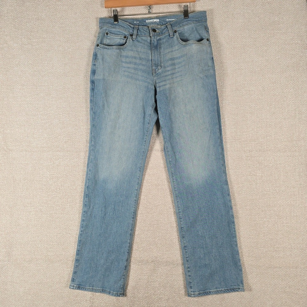 Sonoma Goods For Life Mens The Everyday Jean Bootcut Light Wash Blue 33x32 Denim